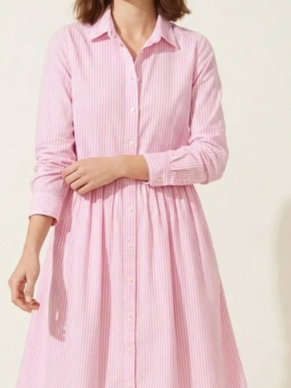 J.CREW Pink & White Striped Shirt Dress Size 00